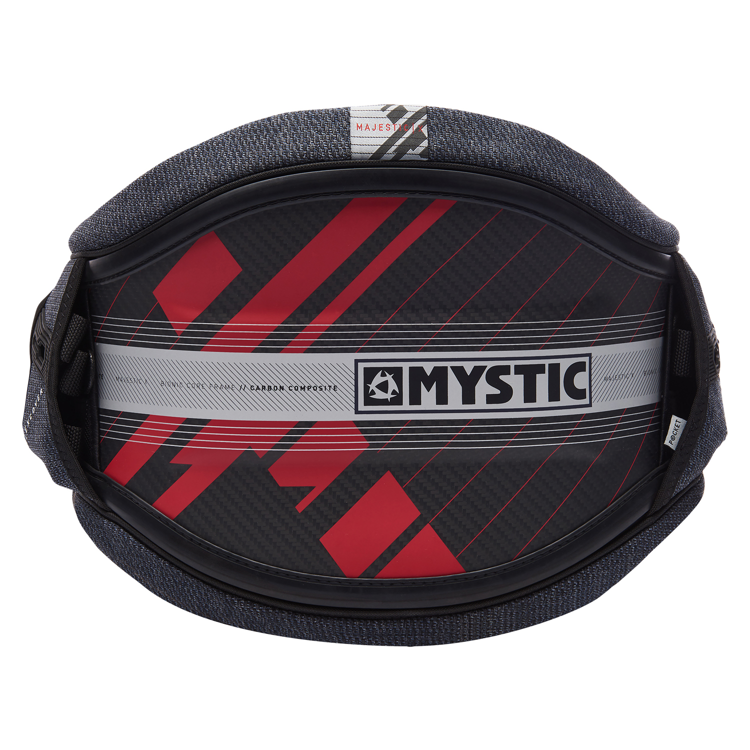 Mystic Majestic X Waist Harness - Navy / Red - No Spreader Bar