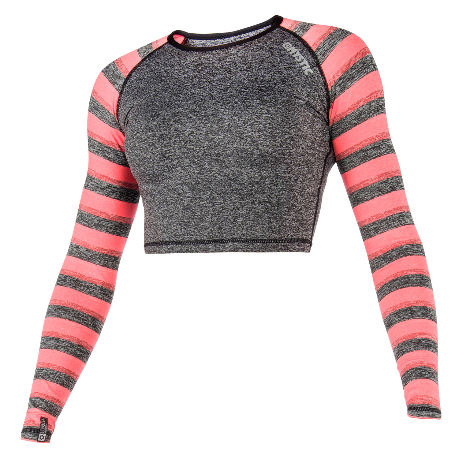 Mystic Women Dazzled Longsleeve Crop Top Rash Vest - Corallo