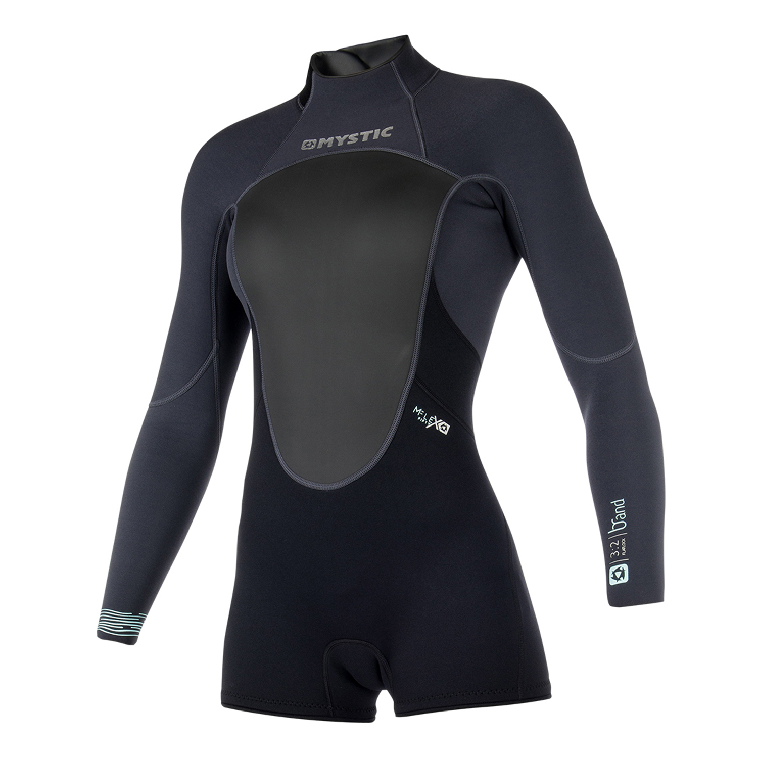 Muta Da Donna Di Marca Mystic Womens Brand 3 / 2Mm Con Zip Posteriore Lunga 2009 - Nera