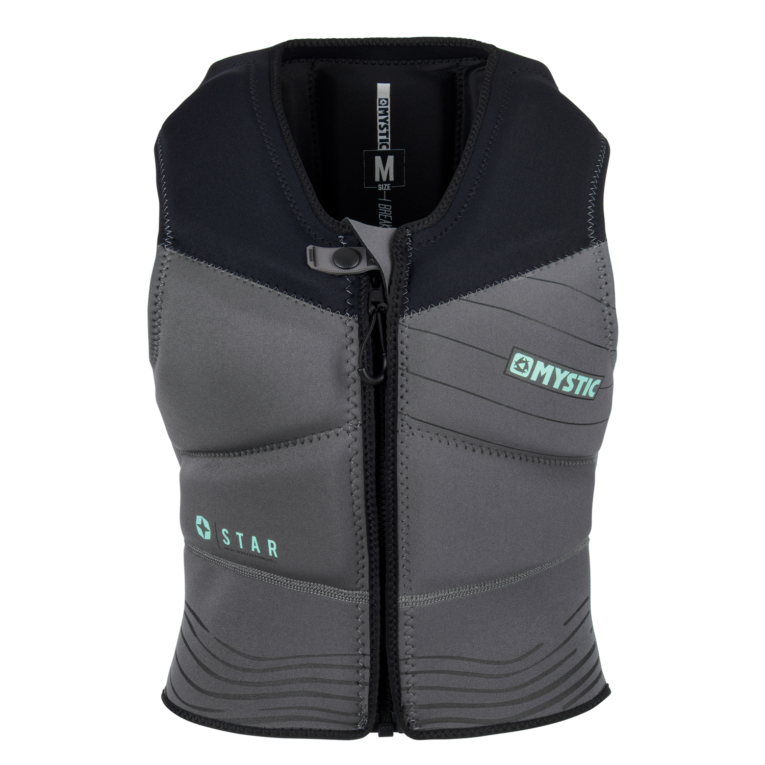 Gilet A Impatto Frontale Con Zip Frontale Mystic Womens Star - Nero