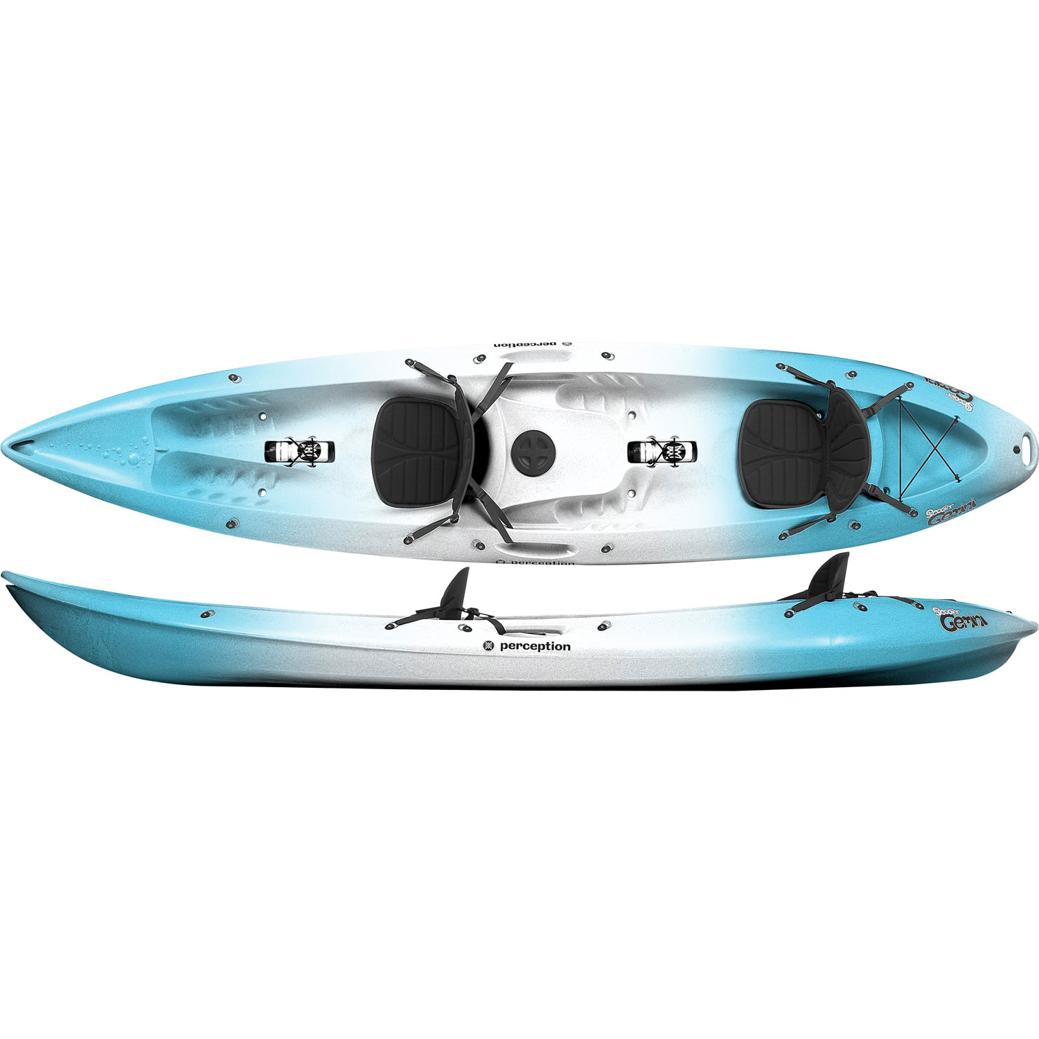 Percezione Scooter Gemelli Tandem Sit On Top Kayak - Bianco / Glacier