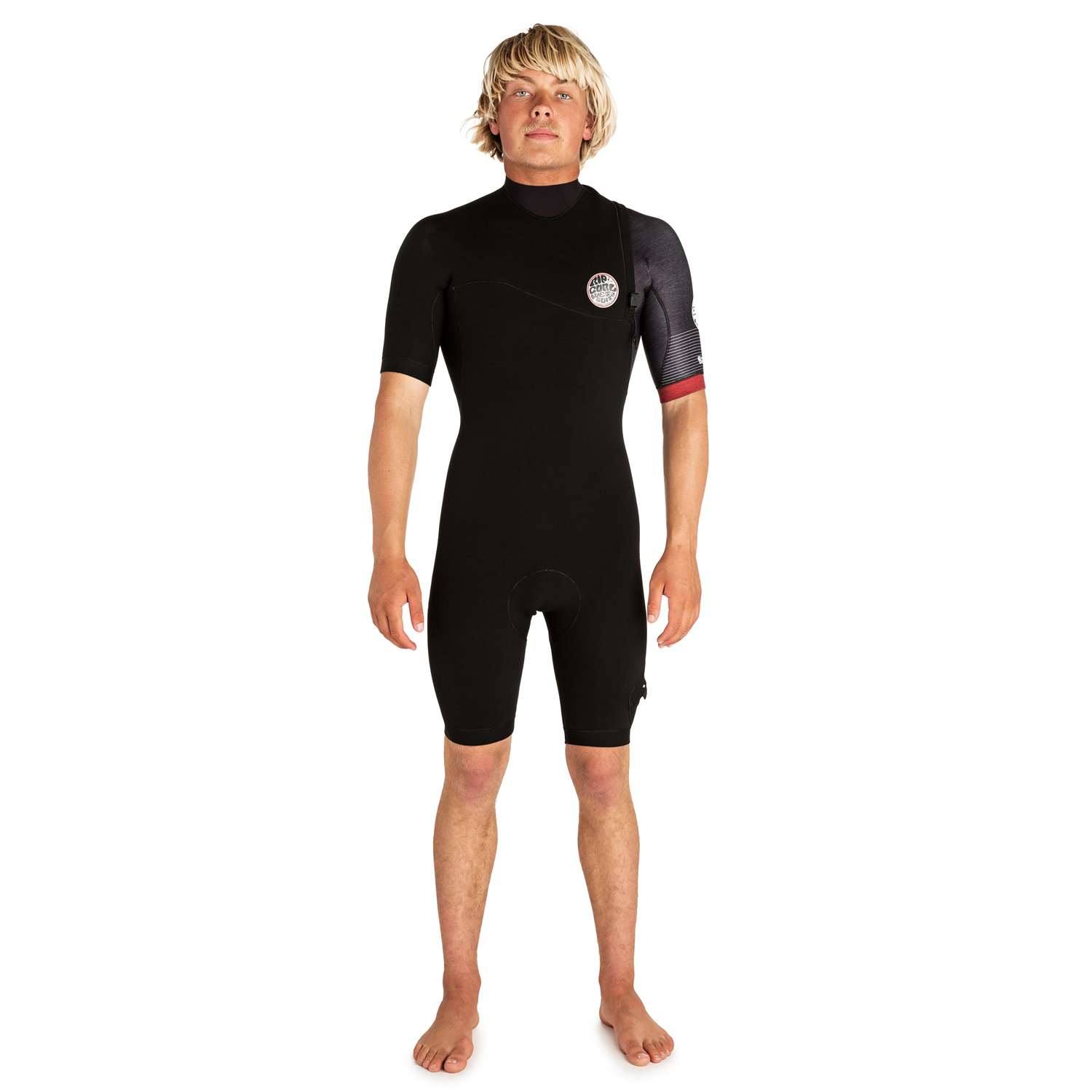 Muta Senza Manica Rip-Shorty Di Rip Curl E-Bomb Pro - Nero / Rosso