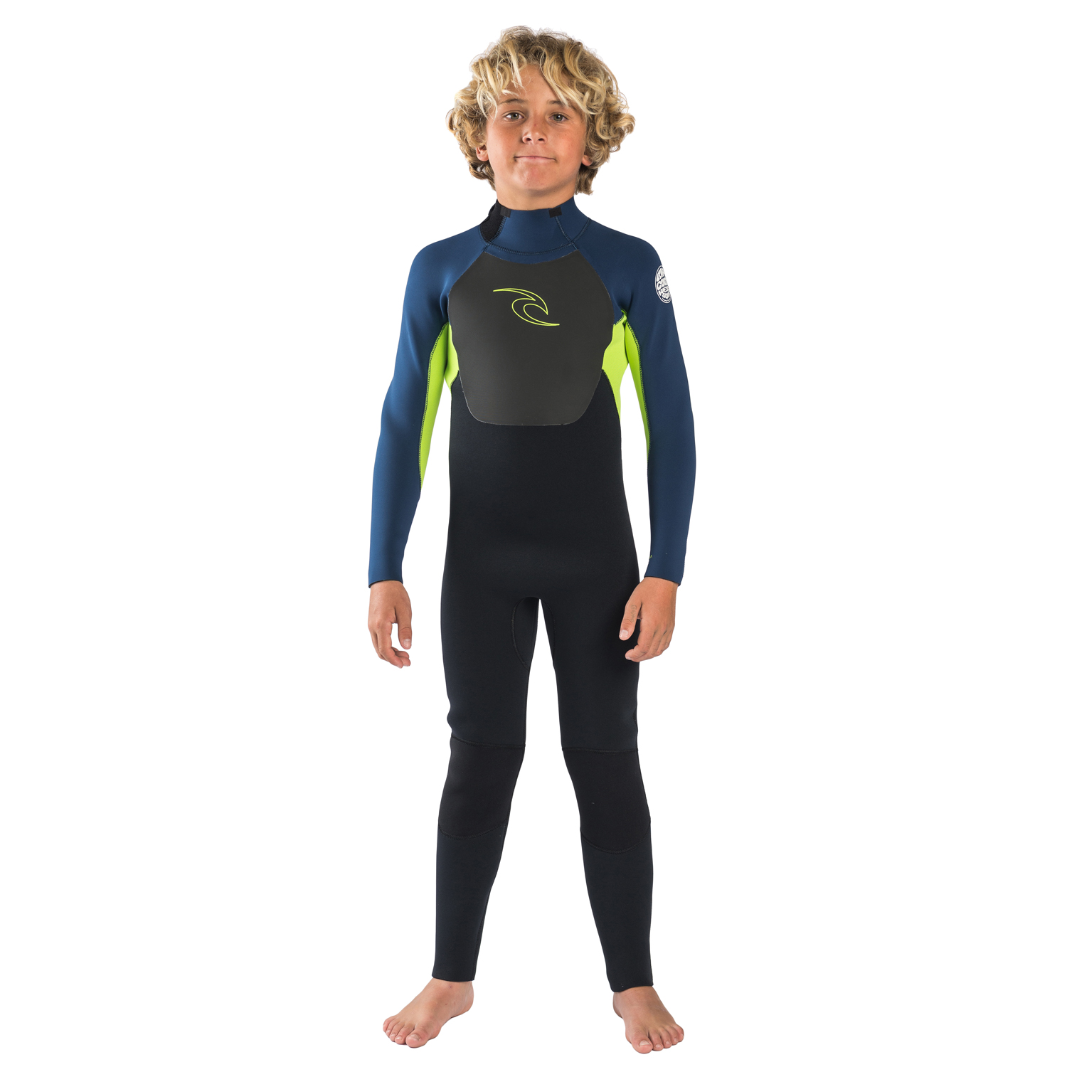 Muta Rip Turl Junior Omega 5 / 3Mm Con Zip Sul Retro - Lime
