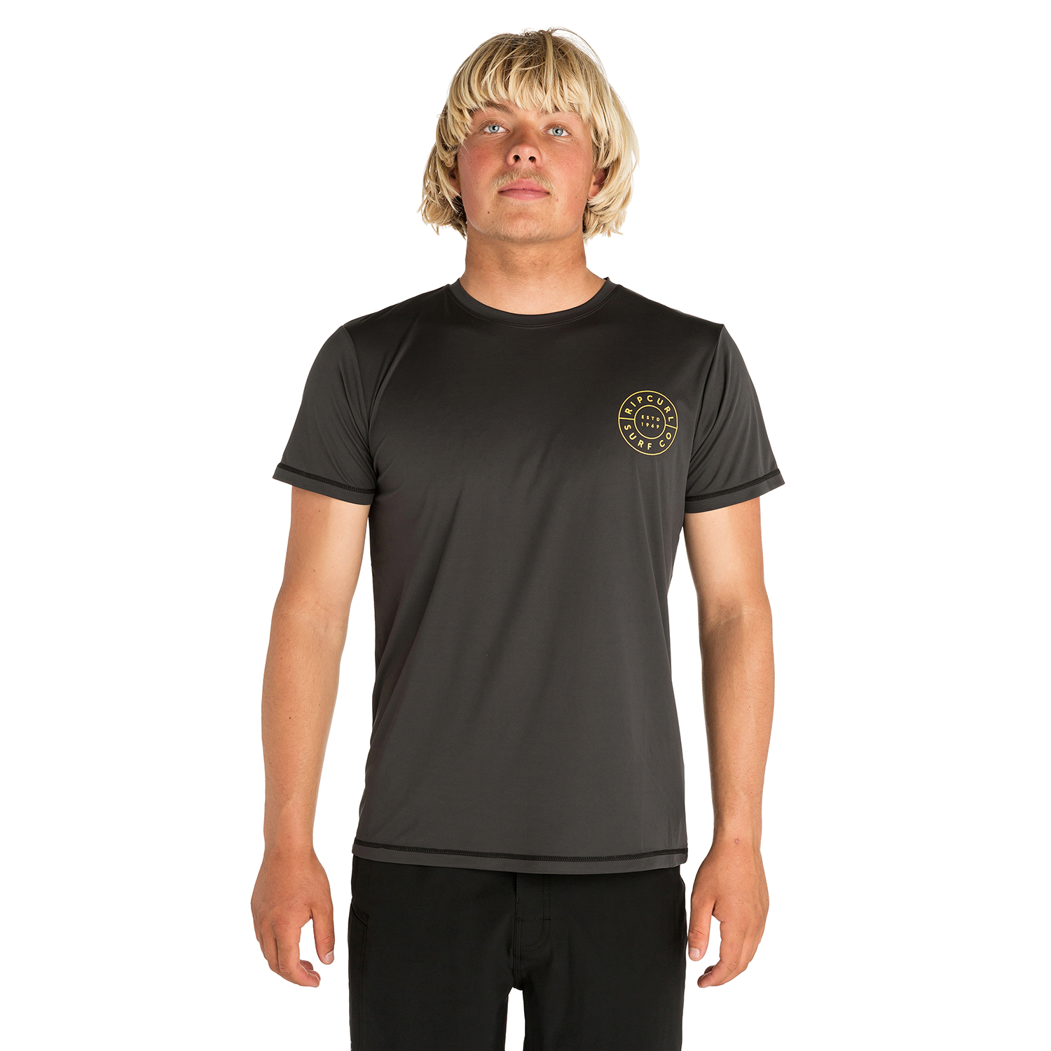 T-Shirt A Manica Corta Rip Curl Uv - Grigio Scuro