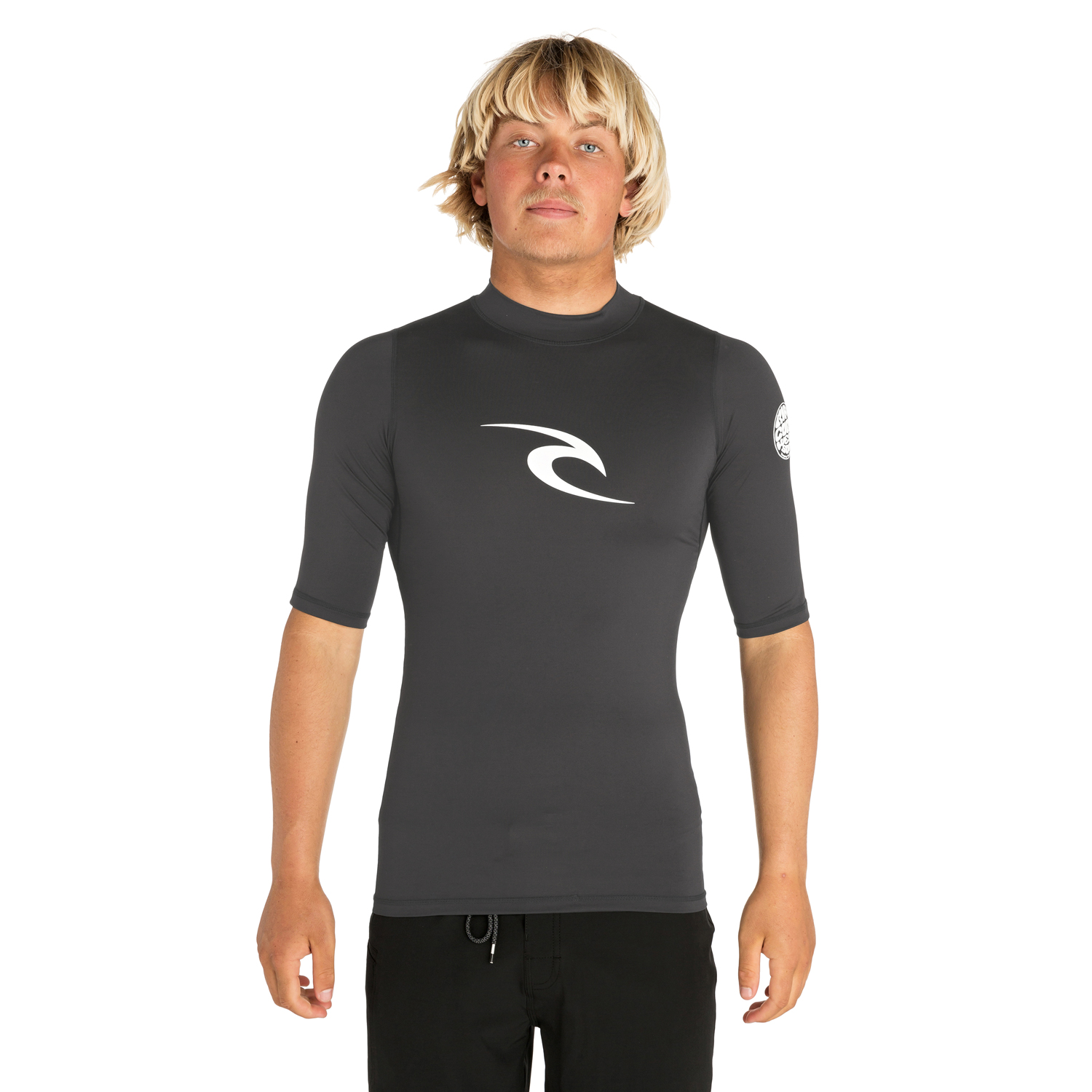 T-Shirt Surf Uv Manica Corta Rip Curl - Grigio Scuro