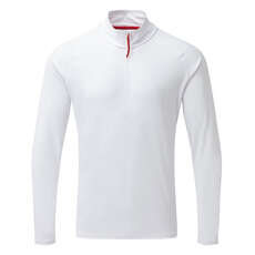 T-Shirt Manica Lunga Con Scollo A Zip Uv Tec Gill Mens - Bianca