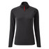 Gill Womens Uv Tec Zip Manica Lunga Tee - Carbone Di Legna