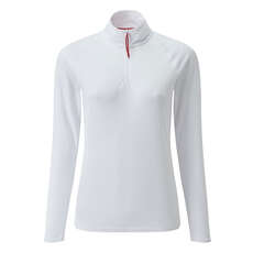 Gill Womens Uv Tec T-Shirt Manica Lunga Con Zip - Bianca
