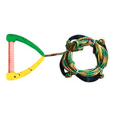 Hyperlite 25 Ft Pro Surf Rope Con Manico - Rasta Hyperlite 25 Ft Pro Surf Rope Con Manico - Rasta