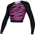Mystic Womens Diva Longsleeve Crop Rash - Nero / Rosa 210269