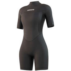 Muta Shorty Mystic Womens Brand 3/2Mm Con Cerniera Posteriore Flatlock - Nero 210323