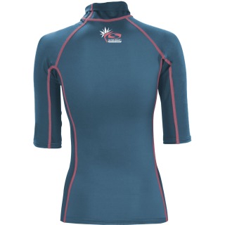 Rash Vest A Manica Corta Da Donna Sola - Blu / Rosa A1742