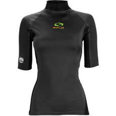 Rash Vest A Manica Corta Da Donna Sola - Nero A1742