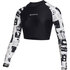 Mystic Womens Jayde Long Crop Rashvest - Off White 230158