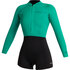 Muta Shorty Mystic Donna Lunar 2/2Mm Con Zip Frontale Longarm - Nero/verde 240112