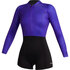 Muta Shorty Mystic Donna Lunar 2/2Mm Con Zip Frontale Longarm - Nero/viola 240112
