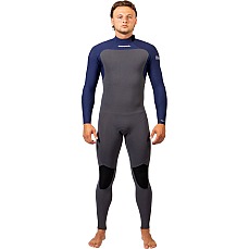 Muta Gul Flexor Yulex 3/2Mm Backzip Blindstitched  - Grigio/Blu Fx1216