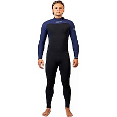 Muta Gul Flexor Yulex 4/3Mm Blindstitch Chestzip Fullsuit - Nero/Blu Fx1220