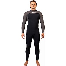 Muta Gul Flexor Yulex 5/4Mm Blindstitch Chestzip Fullsuit - Nero/Grigio Fx1221