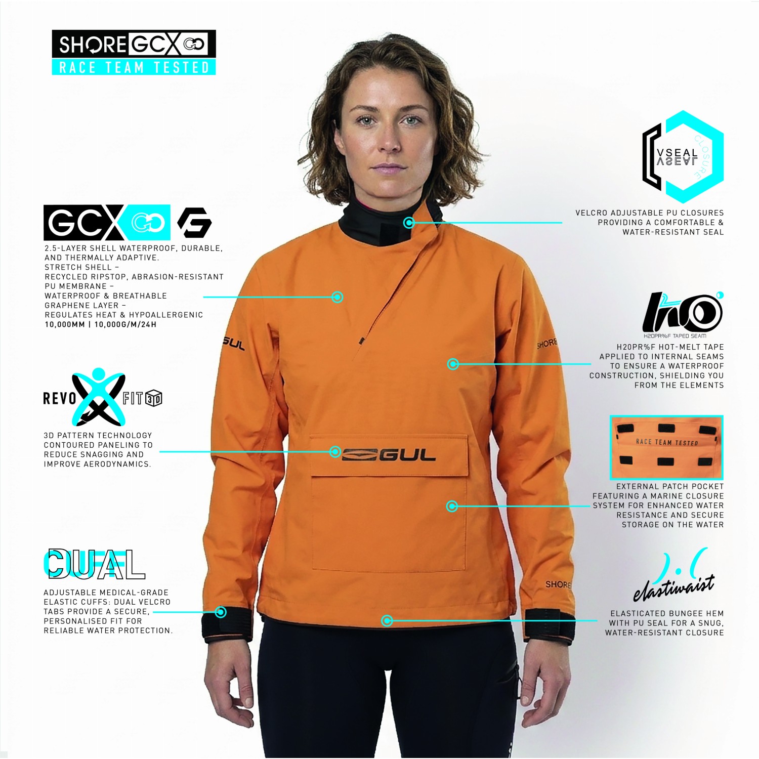 Gul Shore Recore Graphene Taped Spray Top 2026 - Arancione St0030