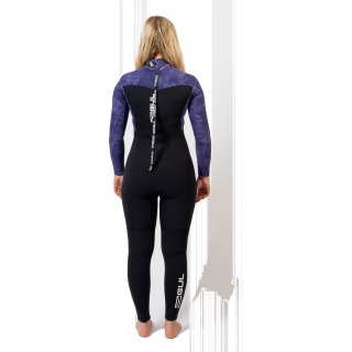 Muta Gul Flexor Yulex 4/3Mm Bs Con Cerniera Posteriore Da Donna - Nero / Tye Bird Fx1223