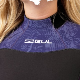Muta Gul Flexor Yulex 4/3Mm Bs Con Cerniera Posteriore Da Donna - Nero / Tye Bird Fx1223