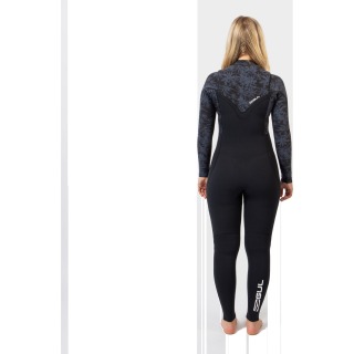 Muta Gul Flexor Yulex 5/4Mm Bs Chestzip Da Donna - Nero / Scatter Palm Fx1227
