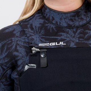 Muta Gul Flexor Yulex 5/4Mm Bs Chestzip Da Donna - Nero / Scatter Palm Fx1227