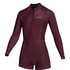 Mystic Womens Lunar 2/2Mm Front-Zip Springsuit - Rosso Sangue Di Bue 260070