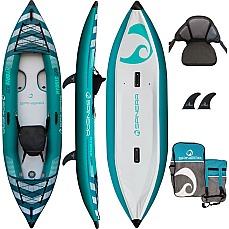 Kayak Spinera Hybris 320 Ad Alta Pressione Per 1 Persona Con Punto Goccia - Verde Acqua