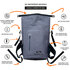 Zaino Sola Dry Bag Da 30 Litri - Grigio Mélange / Stampa Nera