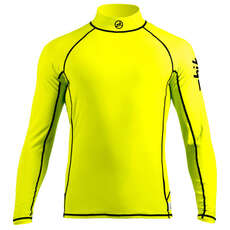 Zhik Mens Manica Lunga Spandex Rash Vest / Guardia - Hi Viz Giallo Zhik Mens Manica Lunga Spandex Rash Vest / Guardia - Hi Viz Giallo