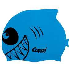 Cuffia Da Nuoto Cressi Kids Shark Silicon - Blu Chiaro