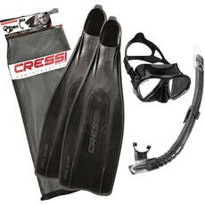 Cressi Pro Star Mask Snorkel & Set - Nero