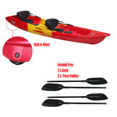Feelfree Gemelli Tandem Sit On Top Kayak - Lava - Costruito Nel Wheel