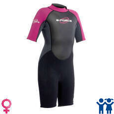 Gul Junior Ragazze G-Force 3 Millimetri Shorty Neoprene - Nero / Rosa Intenso Gul Junior Ragazze G-Force 3 Millimetri Shorty Neoprene - Nero / Rosa Intenso