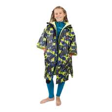 Poncho Fasciatoio Con Cappuccio Impermeabile Gul Junior Evo Robe - Nero/camo