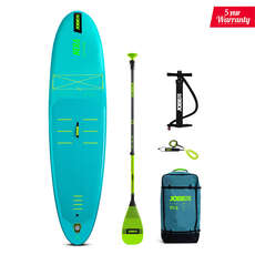 Pacchetto Sup Gonfiabile Jobe Aero Nera Lite 10.6 E Pagaia In Fibra Di Vetro - Verde Acqua