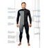 Muta Gul Flexor Yulex 4/3Mm Blindstitch Backzip Fullsuit - Nero/Blu Fx1217