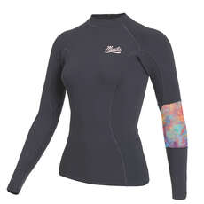 Mystic Womens Lunar 2 Gbs Gilet Manica Lunga Neoprene Rashvest - Grigio Scuro