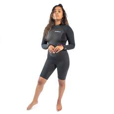 Muta Gul Womens Response 3/2Mm Flatlock Springsuit - Jet/broken Palm