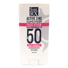 Solrx Active Zinc Spf50 + Viso Crema Solare Resistente All'acqua - 14.2G