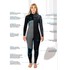 Muta Gul Flexor Yulex 4/3Mm Bs Chestzip Da Donna - Nero / Tie Bird Fx1226
