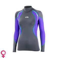 Manica Gill Donna Sport Uv Lungo Rash Vest - Cenere / Viola