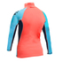 Gul Junior Flatlock Maniche Lunghe Rashguard - Coral / Turchese