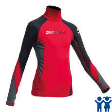Gul Junior Flatlock Maniche Lunghe Rashguard - Rosso / Nero Gul Junior Flatlock Maniche Lunghe Rashguard - Rosso / Nero