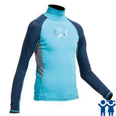 Gul Junior Flatlock Maniche Lunghe Rashguard - Turchese / Navy Gul Junior Flatlock Maniche Lunghe Rashguard - Turchese / Navy