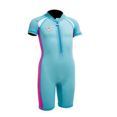 Gul Junior Flatlock Protezione Uv Prendisole - Turchese / Rosa