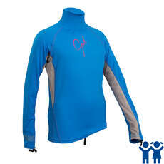 Gul Junior Girls Manica Lunga Rashvest - Blu / Argento Gul Junior Girls Manica Lunga Rashvest - Blu / Argento