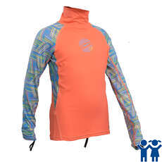 Gul Junior Girls Manica Lunga Rashvest - Coral / Lines Gul Junior Girls Manica Lunga Rashvest - Coral / Lines
